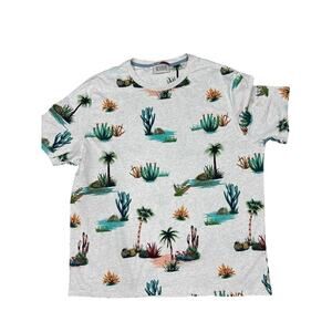 Scotch and Soda Men's Organic Cotton Graphic T Shirt Cactus Print Size XXL